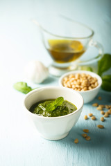Homemade pesto sauce