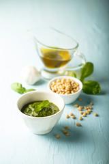 Homemade pesto sauce