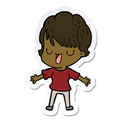 sticker of a cartoon woman talking