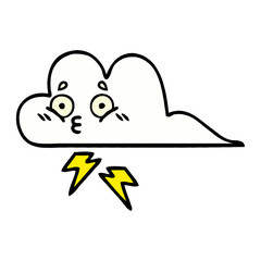 comic book style cartoon thunder cloud