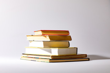 Books on a white background