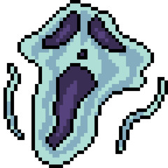 Obraz premium vector pixel art ghost face