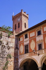Episcopal seminary and the tower of Matilde, San Miniato, Tuscany, Italy