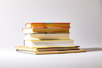 Books on a white background