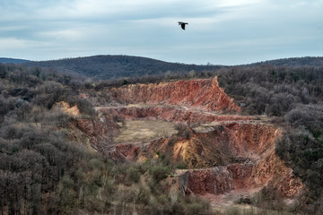 Fototapeta premium Abandoned Rock Quarry in Fruska Gora from Serbia