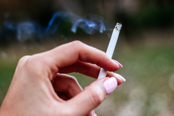 Woman Smoking a Cigarette