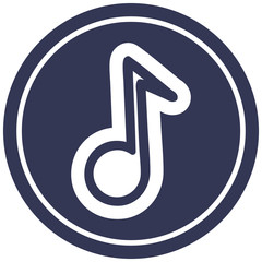 musical note circular icon