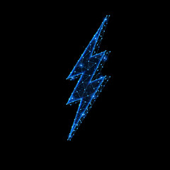 Fototapeta na wymiar Abstract polygonal light of lightning symbol