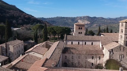 Abbey of Farfa (Lazio, Italy) - It's one of the most famous catholic abbeys of Europe of Benedictine Order, near Rome. Aerial view