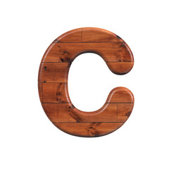 wood letter C - Capital 3d wooden plank font - suitable for nature, ecology or decoration related subjects