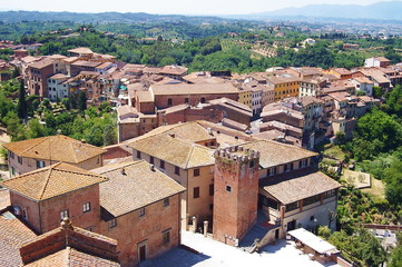 Fototapeta na wymiar Aerial view of San Miniato, Tuscany, Italy