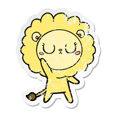 Obraz premium distressed sticker of a cartoon lion