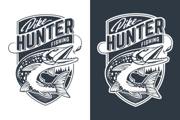 Pike Hunter Vector Emblem Design