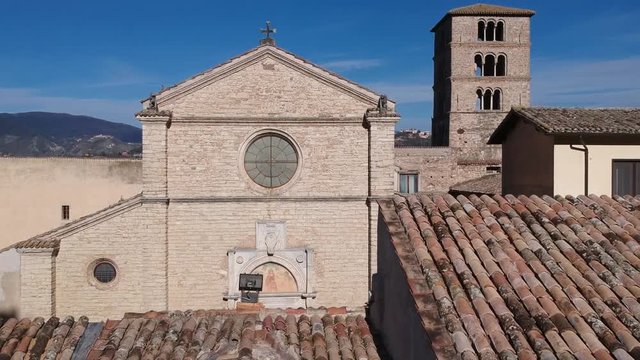 Abbey of Farfa (Lazio, Italy) - It's one of the most famous catholic abbeys of Europe of Benedictine Order, near Rome. Aerial view