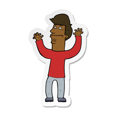 sticker of a cartoon nervous man