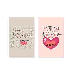Set of vector cute cats in simple design for kid's greeting card design, t-shirt print, inspiration poster.