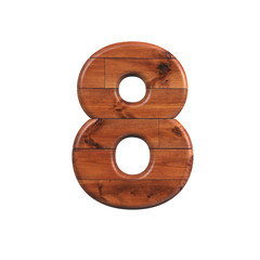 wood number 8 -  3d wooden plank digit - Suitable for nature, ecology or decoration related subjects