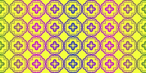 Unique, Abstract Traditional Geometric Color Pattern. Seamless Vector Illustration. For Fantastic Design, Wallpaper, Background, Fantastic Print. Yellow purple color
