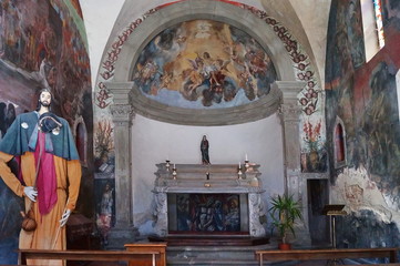 Interior of the oratory of the saints Sebastiano and Rocco, San Miniato, Tuscany, Italy