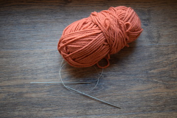 A ball of thread for knitting