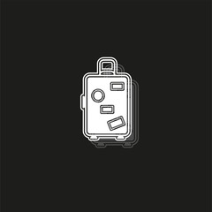 travel luggage icon - travel suitcase - vector bag or baggage - tourism and vacation icon