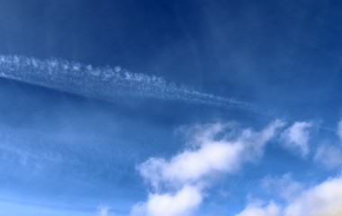 Beautiful cloud formations on a deep blue sky