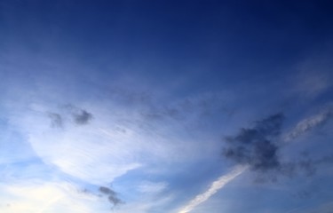 Beautiful cloud formations on a deep blue sky