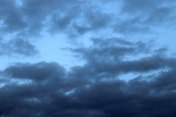 Beautiful cloud formations on a deep blue sky
