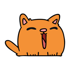 cartoon of cute kawaii cat