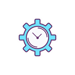 Clock flat vector icon sign symbol