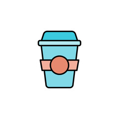 Coffee cup flat vector icon sign symbol