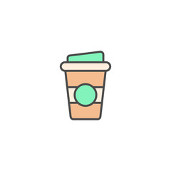 Coffee cup flat vector icon sign symbol