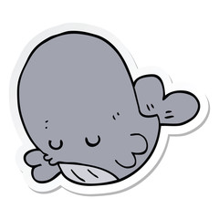 Obraz premium sticker of a cartoon whale