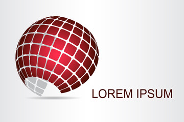 Abstract technology logo stylized spherical surface with abstract shapes. This logo is suitable for global company, world technologies, media and publicity agencies 