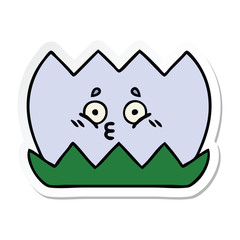 sticker of a cute cartoon water lilly