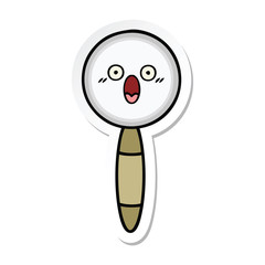 sticker of a cute cartoon magnifying glass