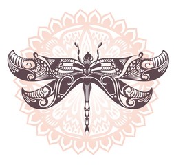 Naklejka premium Dragonfly silhouette icon