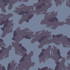 Urban UFO camouflage of various shades of blue and purple colors