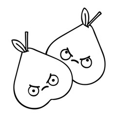line drawing cartoon green pear
