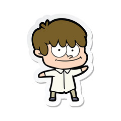 sticker of a happy cartoon man