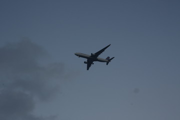 Fototapeta na wymiar airplane on sky