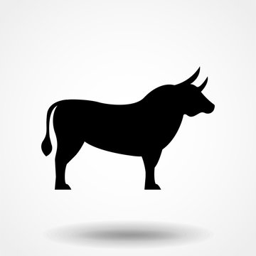 The black silhouette of a bull. Vector illustration
