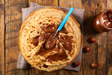 pancakes crepes with chocolate