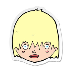 sticker of a cartoon staring woman