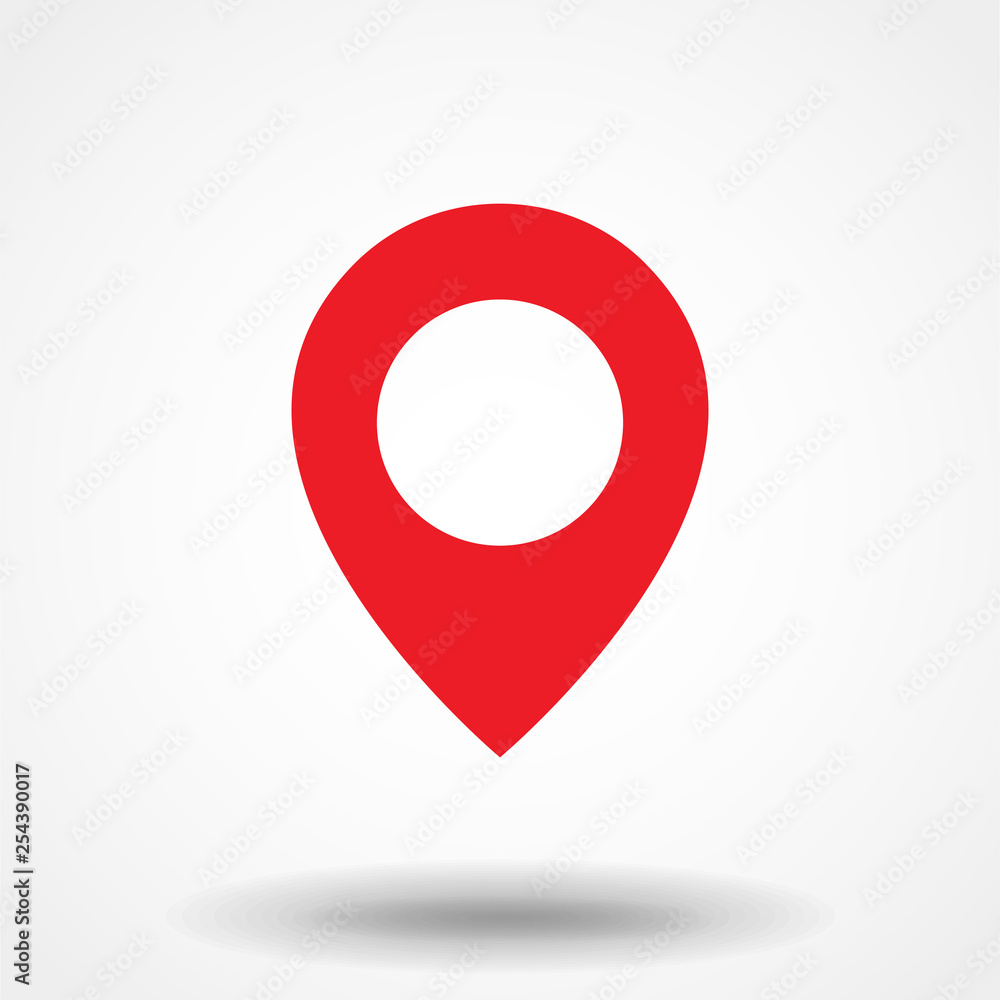 Poster red map marker location logo icon vector design