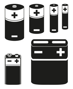 Black and white battery collection