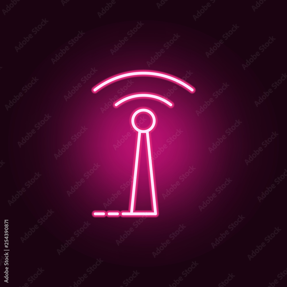 Poster antenna icon. elements of drones in neon style icons. simple icon for websites, web design, mobile a