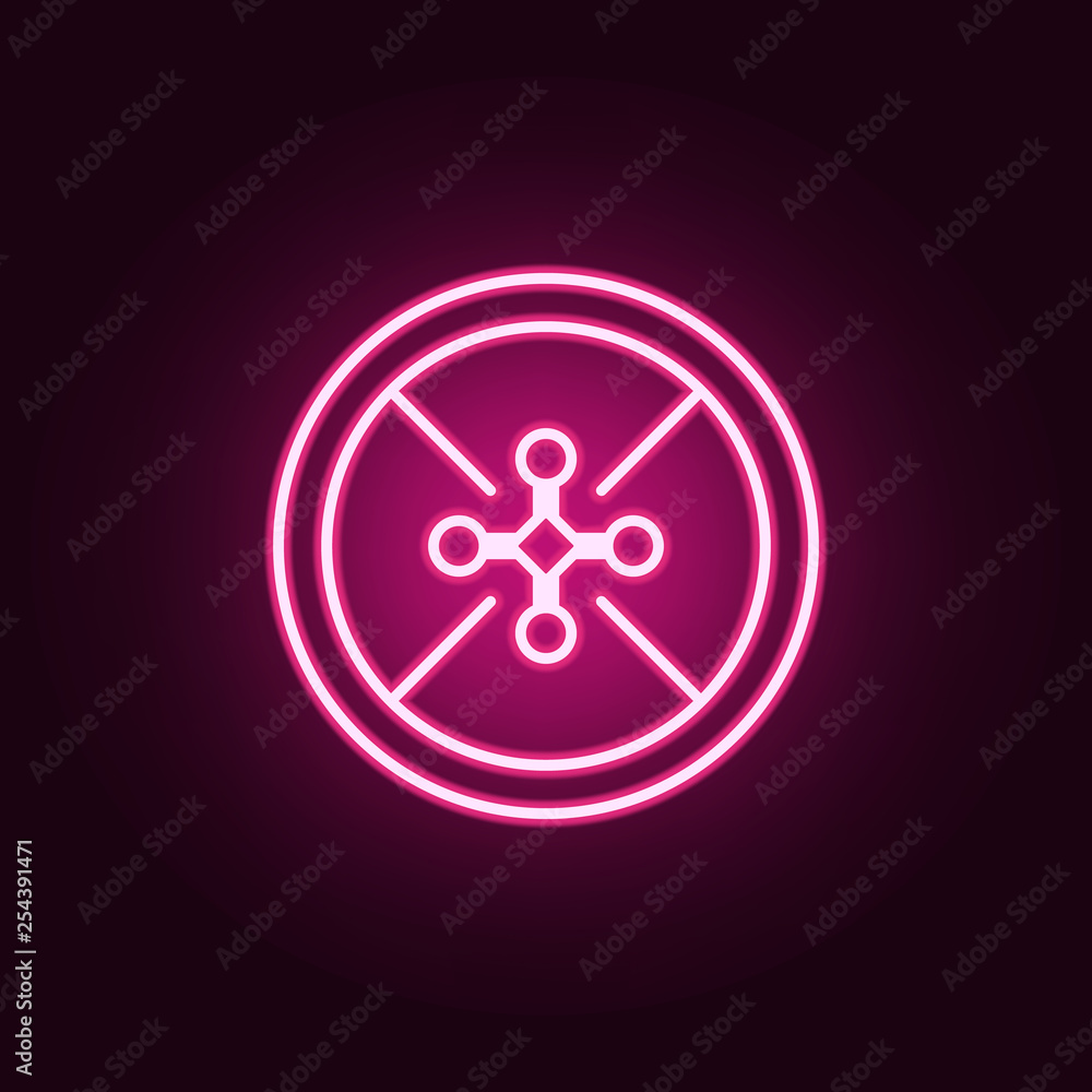 Poster drone icon. elements of drones in neon style icons. simple icon for websites, web design, mobile app