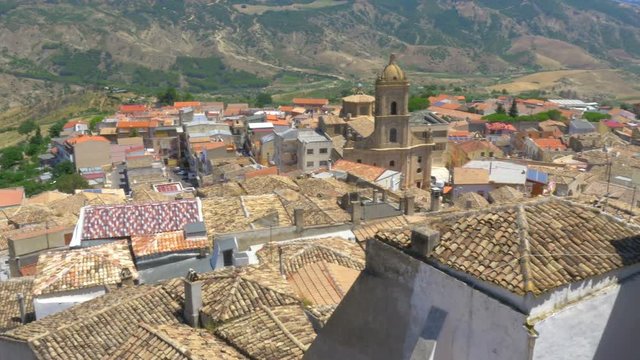 Panorama of a medieval village in Tuscany, Italy. Europe 4K UHD video