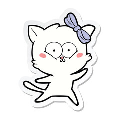 Obraz premium sticker of a cartoon cat